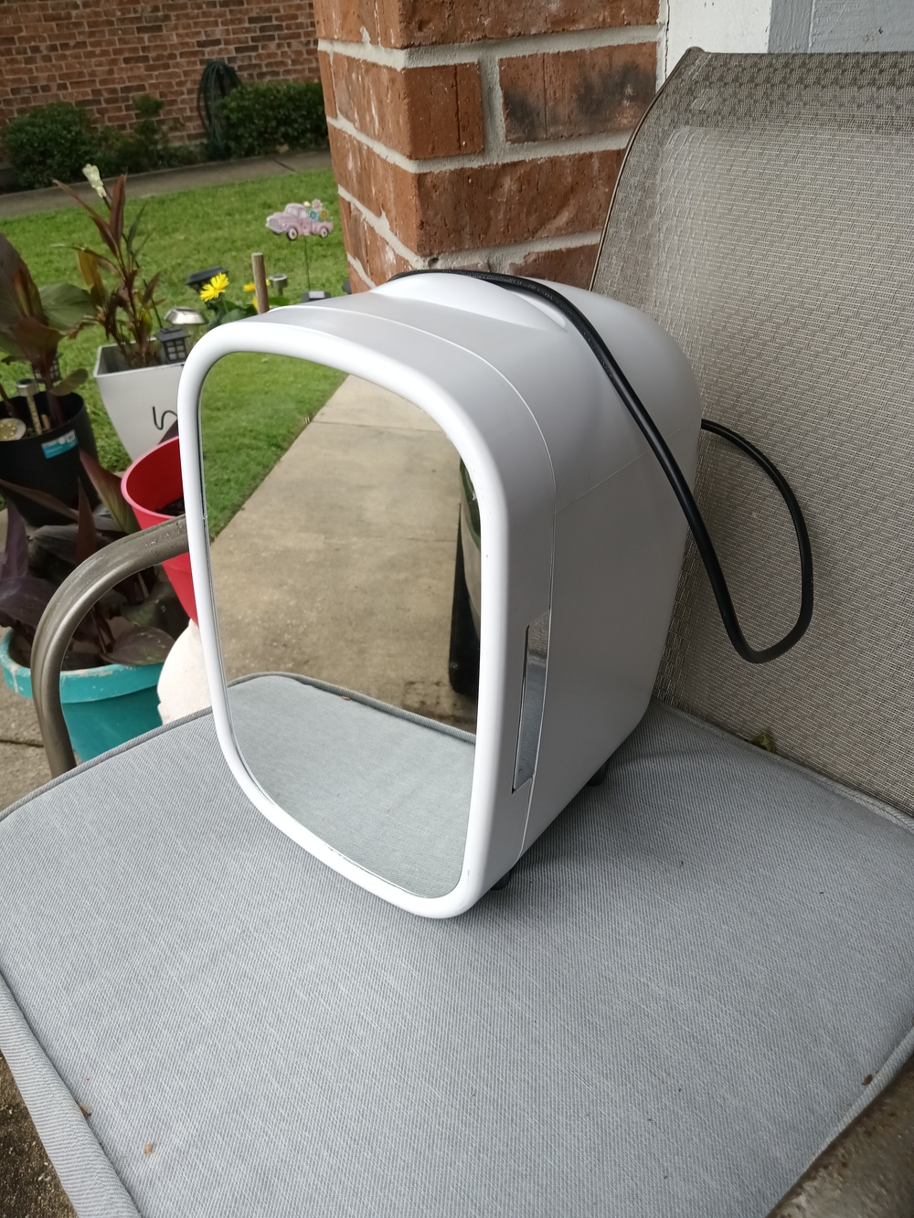 White Mirror Makeup Fridge for Women Makeup